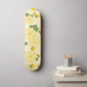 Gele bloemen, bloempatroon, patroon van bloemen persoonlijk skateboard