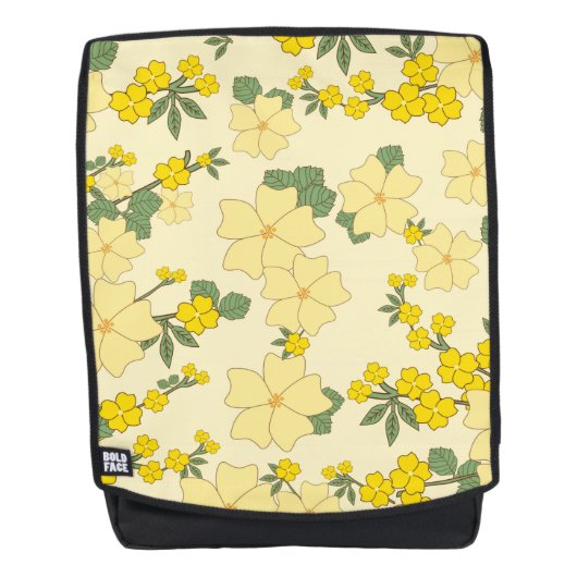 Gele bloemen, bloempatroon, patroon van bloemen rugtassen (Voorkant)