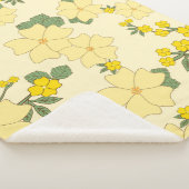 Gele bloemen, bloempatroon, patroon van bloemen sherpa deken (3/4)