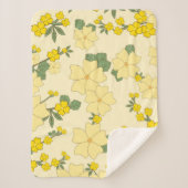 Gele bloemen, bloempatroon, patroon van bloemen sherpa deken (Voorkant)