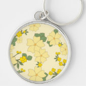 Gele bloemen, bloempatroon, patroon van bloemen sleutelhanger (Voorkant)