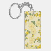 Gele bloemen, bloempatroon, patroon van bloemen sleutelhanger (Voorkant Links)