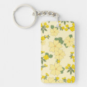 Gele bloemen, bloempatroon, patroon van bloemen sleutelhanger (Voorkant)