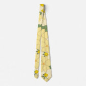 Gele bloemen, bloempatroon, patroon van bloemen stropdas (Achterkant)