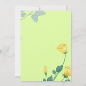 Gele Bloemen Bloemstuk Bruiloft Kaart (Achterkant)