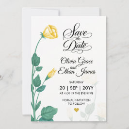 Gele Bloemen Bloemstuk Ontwerp Save The Date