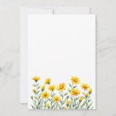 Gele Bloemen Boho Chic Wildflower Baby shower Kaart (Achterkant)