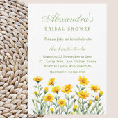 Gele Bloemen Boho Spring Wildflower Vrijgezellenfe Kaart