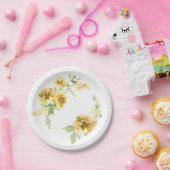 Gele Bloemen Borden Groen en Geel Bloemen Decor Papieren Bordje (Feest)