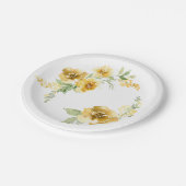 Gele Bloemen Borden Groen en Geel Bloemen Decor Papieren Bordje (Gekanteld)
