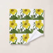 Gele bloemen Botanisch Patroon Bad Handdoek (Wasdoekje)