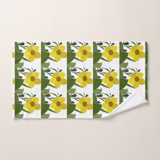 Gele bloemen Botanisch Patroon Bad Handdoek (Handdoek)