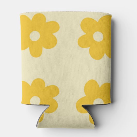 Gele Bloemen Botanische & Tropische Lente & Zomer Blikjeskoeler (Achterkant)