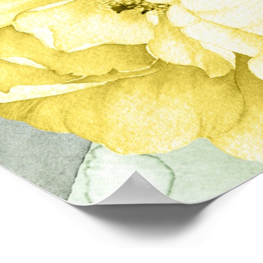 Gele bloemen Botanische Waterverf Poster (Hoek)