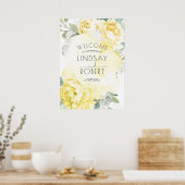 Gele bloemen Botanische Waterverf Poster (Keuken)