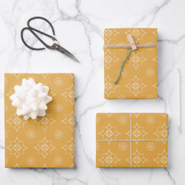 Gele bloemen - boterbloem vintage inpakpapier vel