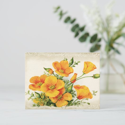 Gele Bloemen Briefkaart (Staand voorkant)