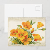   Gele Bloemen Briefkaart (Voorkant / Achterkant)
