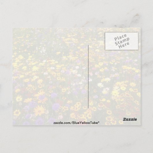 Gele bloemen briefkaart (Achterkant)