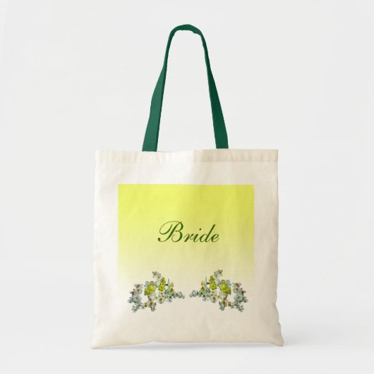 Gele Bloemen Bruiloft Bruid Tote Bag (Voorkant)