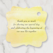 Gele Bloemen Bruiloft Dank u Bedankjes Labels (Achterkant)