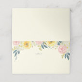 Gele Bloemen Bruiloft Gevouwen Plaats Kaart Plaatskaartje (Buitenkant ongevouwen)