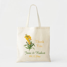  gele bloemen bruiloft gunst bedankt tote bag