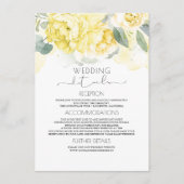 Gele Bloemen Bruiloft Informatie Behuizing Kaart (Voorkant)
