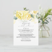 Gele Bloemen Bruiloft Informatie Behuizing Kaart (Staand voorkant)