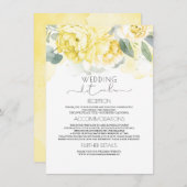Gele Bloemen Bruiloft Informatie Behuizing Kaart (Voorkant / Achterkant)