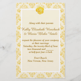 Gele Bloemen bruiloft uitnodiging Briefpapier