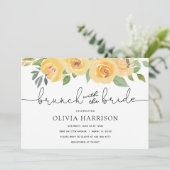Gele Bloemen Brunch met de Bruiddouche Kaart (Staand voorkant)