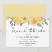 Gele Bloemen Brunch met de Bruiddouche Kaart (Voorkant / Achterkant)