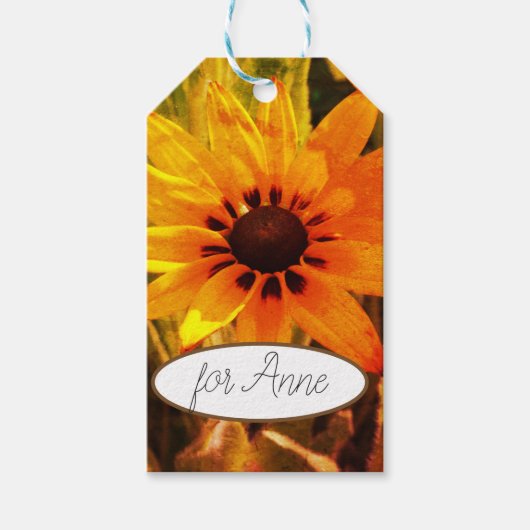Gele Bloemen Cadeau Labels Cadeaulabel (Voorkant)