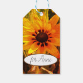 Gele Bloemen Cadeau Labels Cadeaulabel (Achterkant)