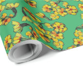 Gele bloemen cadeaupapier (Rol Hoek)