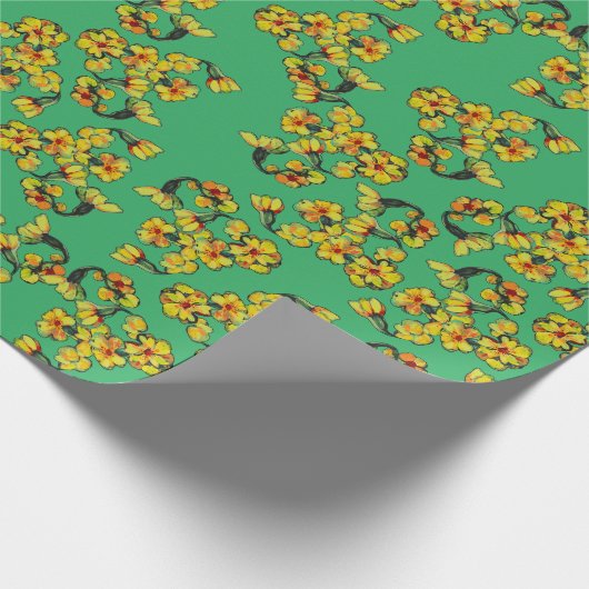 Gele bloemen cadeaupapier (Hoek)