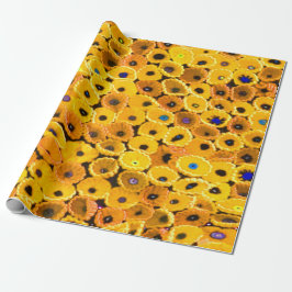 gele bloemen cadeaupapier