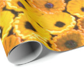 gele bloemen cadeaupapier (Rol Hoek)