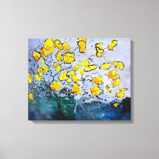 Gele bloemen canvas afdruk