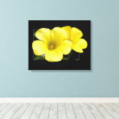 gele bloemen canvas afdruk (Insitu (Houten vloer))