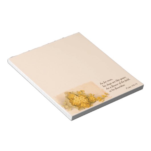 Gele Bloemen Christelijk Notitieblok (Schuin)