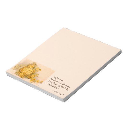 Gele Bloemen Christelijk Notitieblok (Linkerzijde)