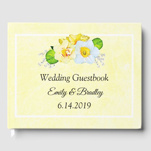 Gele Bloemen Daffodil Wedding Gastenboek (Voorkant)