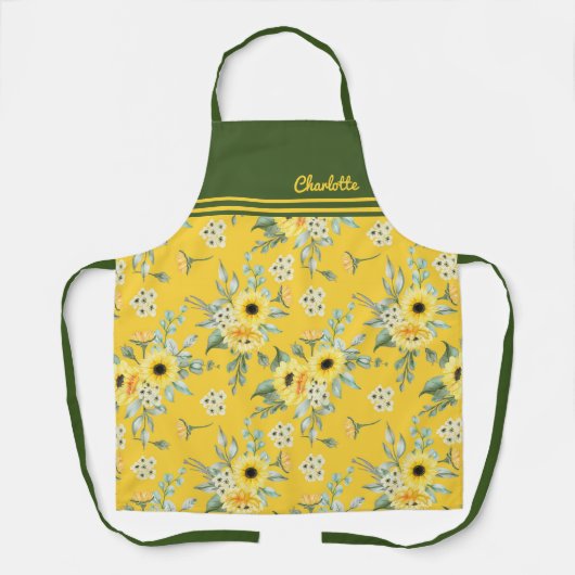 Gele bloemen Daisy Schort (Voorkant)