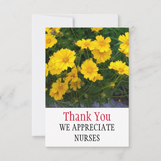 Gele bloemen Dank je zuster-Kaart Bedankkaart (Voorkant)