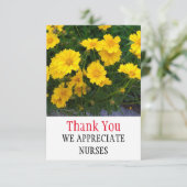 Gele bloemen Dank je zuster-Kaart Bedankkaart (Staand voorkant)