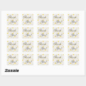 Gele bloemen - Dank u wel! Vierkante Sticker (Vel)