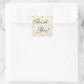 Gele bloemen - Dank u wel! Vierkante Sticker (Tas)
