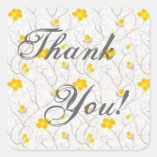 Gele bloemen - Dank u wel! Vierkante Sticker